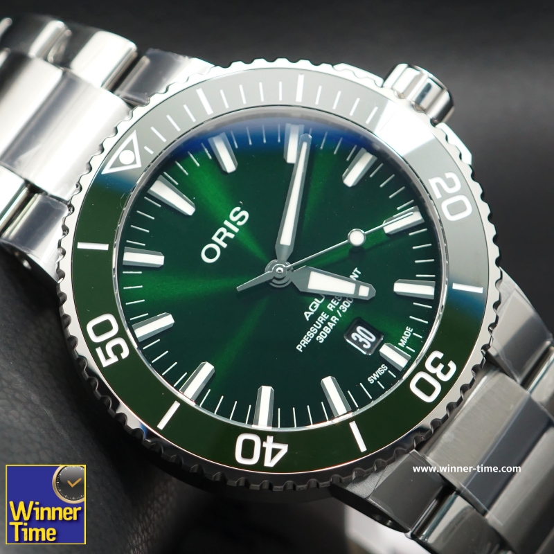 Oris Aquis Date Green Dial 43.5mm Steel Men s Watch